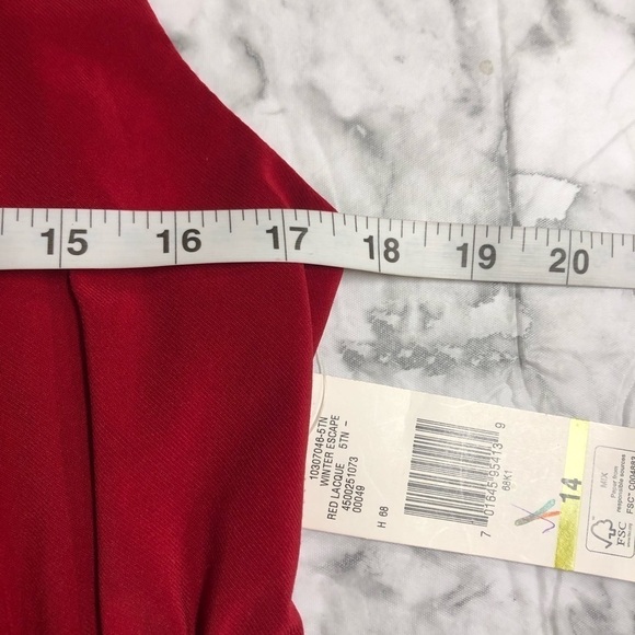 Evan Picone Party Swing Dress One Shoulder Formal Red Size 14 NWT - Picture 4 of 5